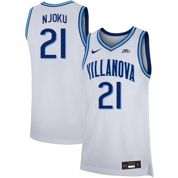 Men #21 Nnanna Njoku Willanova Wildcats College 2022-23 Basketball Stitched Jerseys Sale-White